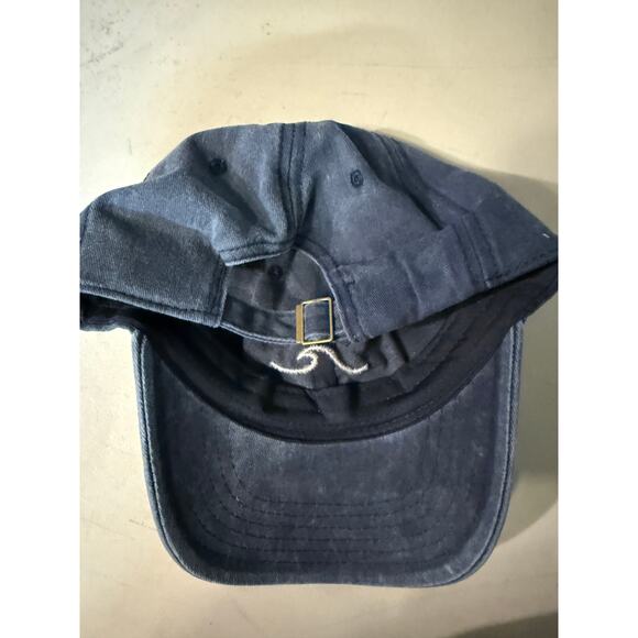 Minimalist Wave Embroidered Dad Hat Navy Blue Unisex Adjustable Cotton Cap - Picture 4 of 5